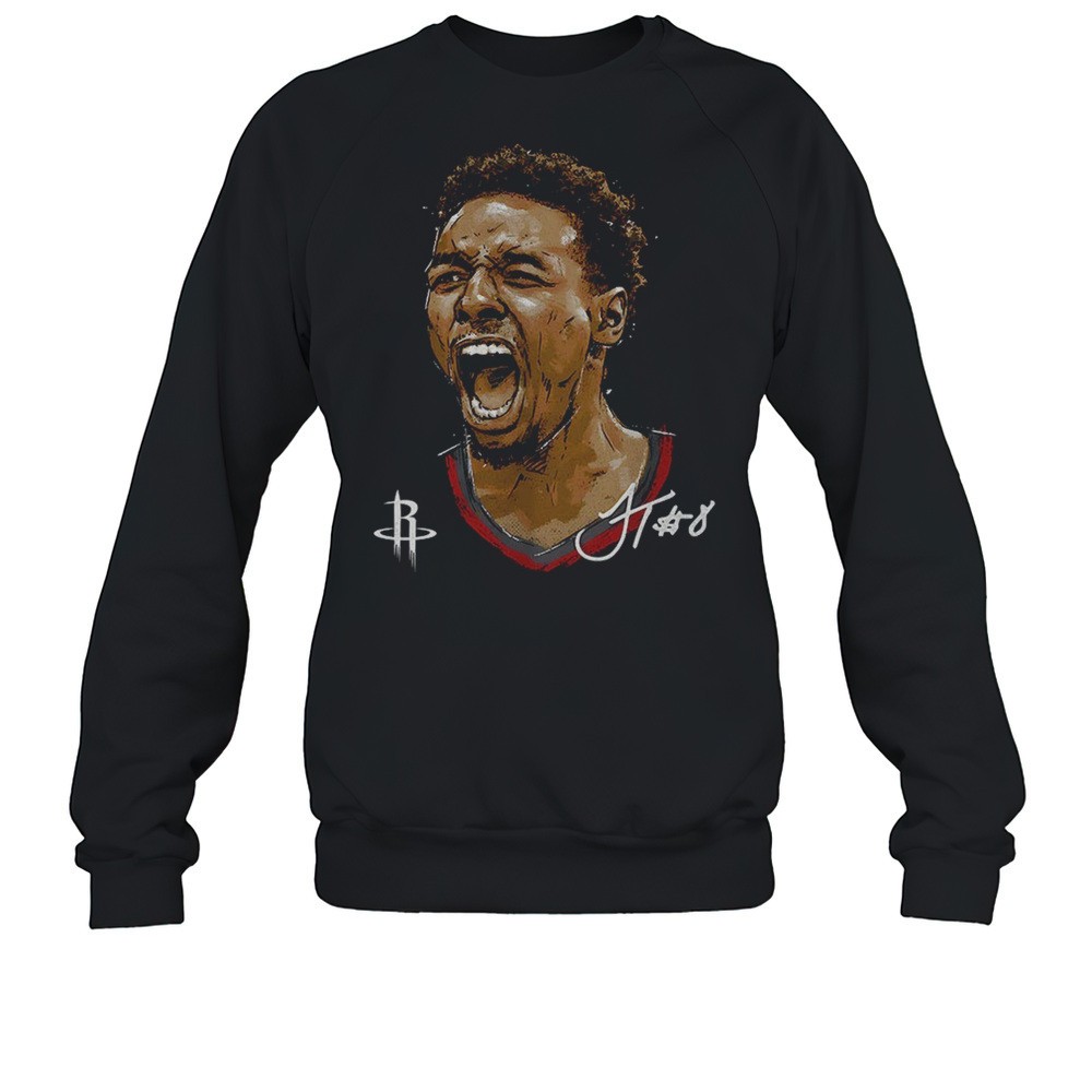JaeSean Tate Houston Rockets MLB Basketball Player Portrait Signature Shirt