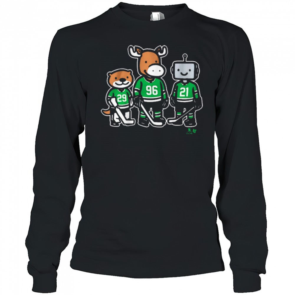jake-oettinger-mikko-rantanen-and-jason-robertson-otter-moose-and-robo-guys-da-2en101xo Jake Oettinger, Mikko Rantanen And Jason Robertson Otter, Moose And Robo Guys Dallas Stars t-shirt