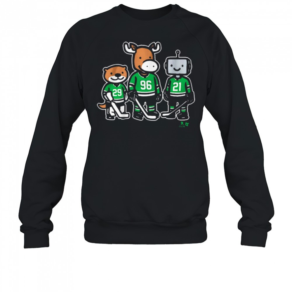 jake-oettinger-mikko-rantanen-and-jason-robertson-otter-moose-and-robo-guys-da-2en101xo Jake Oettinger, Mikko Rantanen And Jason Robertson Otter, Moose And Robo Guys Dallas Stars t-shirt
