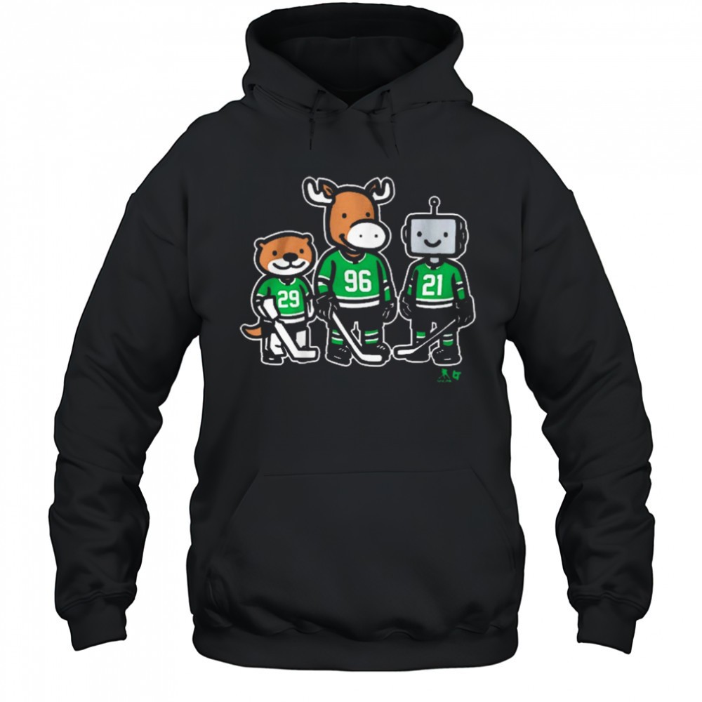 Jake Oettinger, Mikko Rantanen And Jason Robertson Otter, Moose And Robo Guys Dallas Stars t-shirt