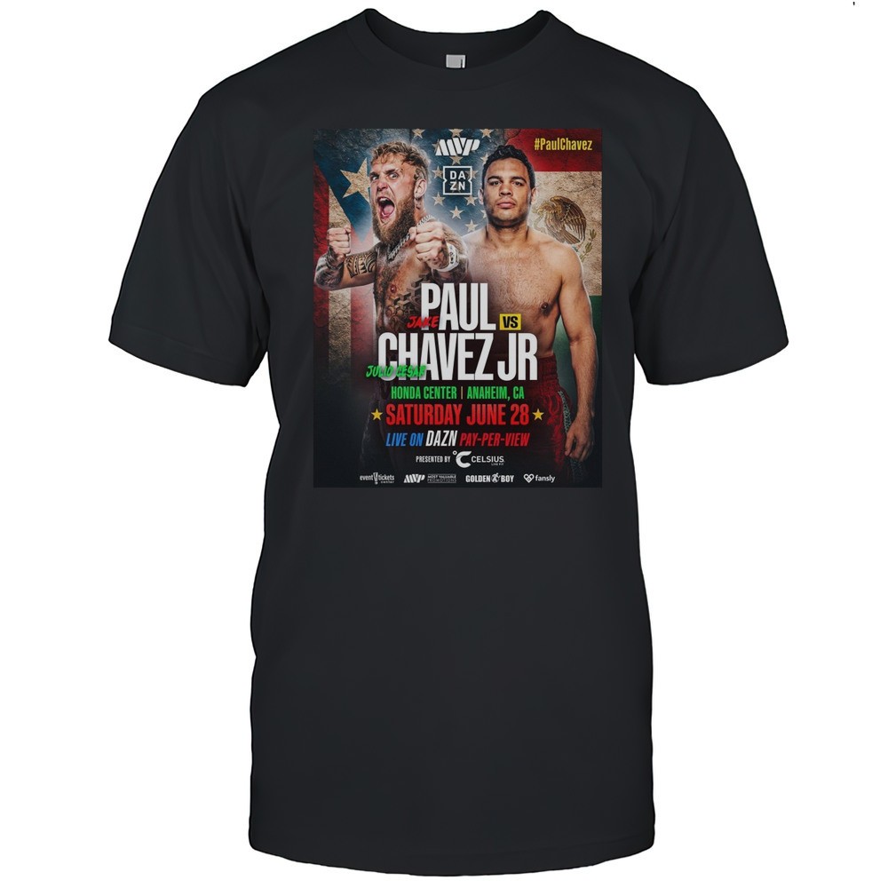 jake-paul-vs-julio-csar-chvez-jr-honda-center-anaheim-ca-saturday-june-28-2025-5ezk7d9d Jake Paul Vs Julio Csar Chvez Jr. Honda Center Anaheim CA Saturday June 28 2025 Poster T-shirt