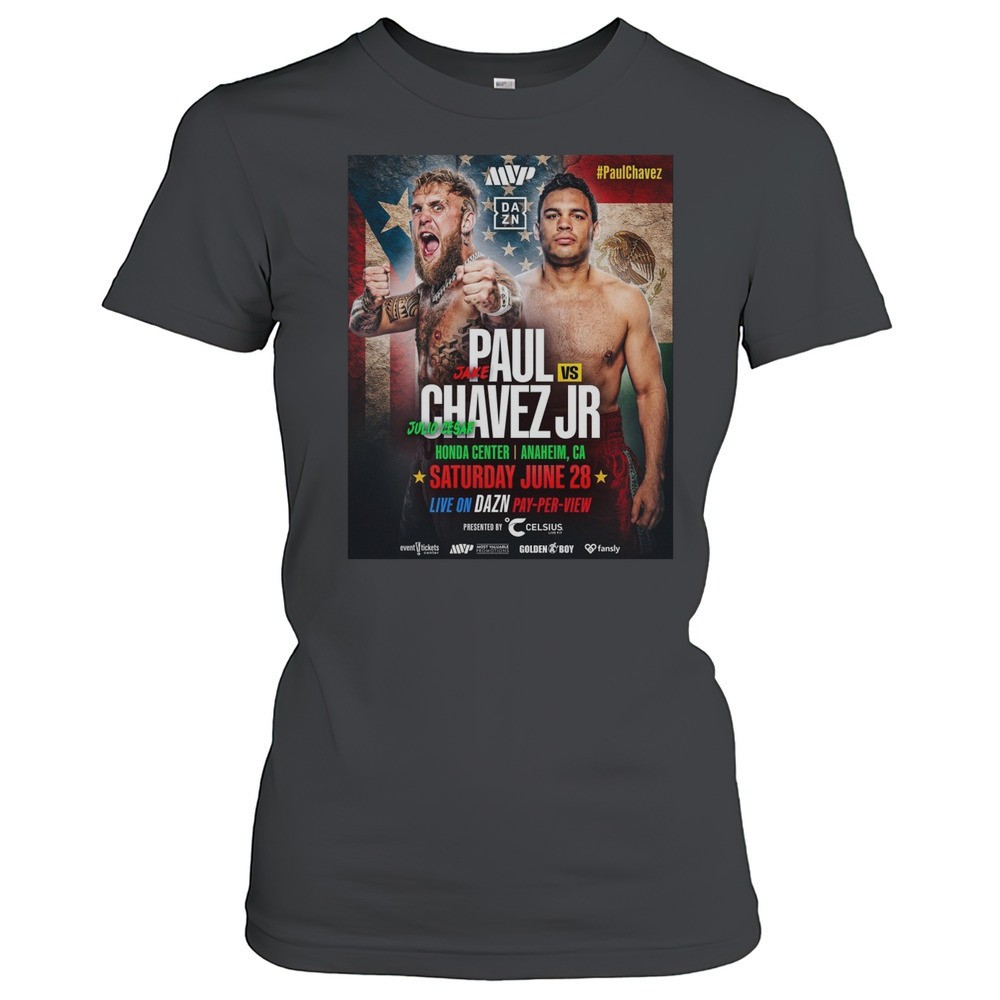 jake-paul-vs-julio-csar-chvez-jr-honda-center-anaheim-ca-saturday-june-28-2025-5ezk7d9d Jake Paul Vs Julio Csar Chvez Jr. Honda Center Anaheim CA Saturday June 28 2025 Poster T-shirt