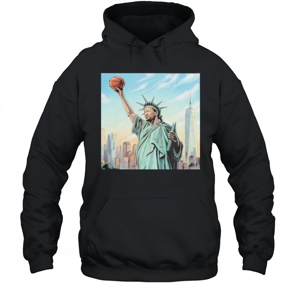 Jalen Brunson New York Knicks Statue Of Liberty Cover Nike Kobe 6 PEs NBA 2025 T shirts