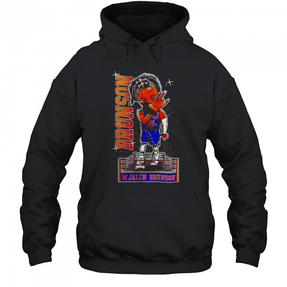 Jalen Brunson WWE cartoon shirt