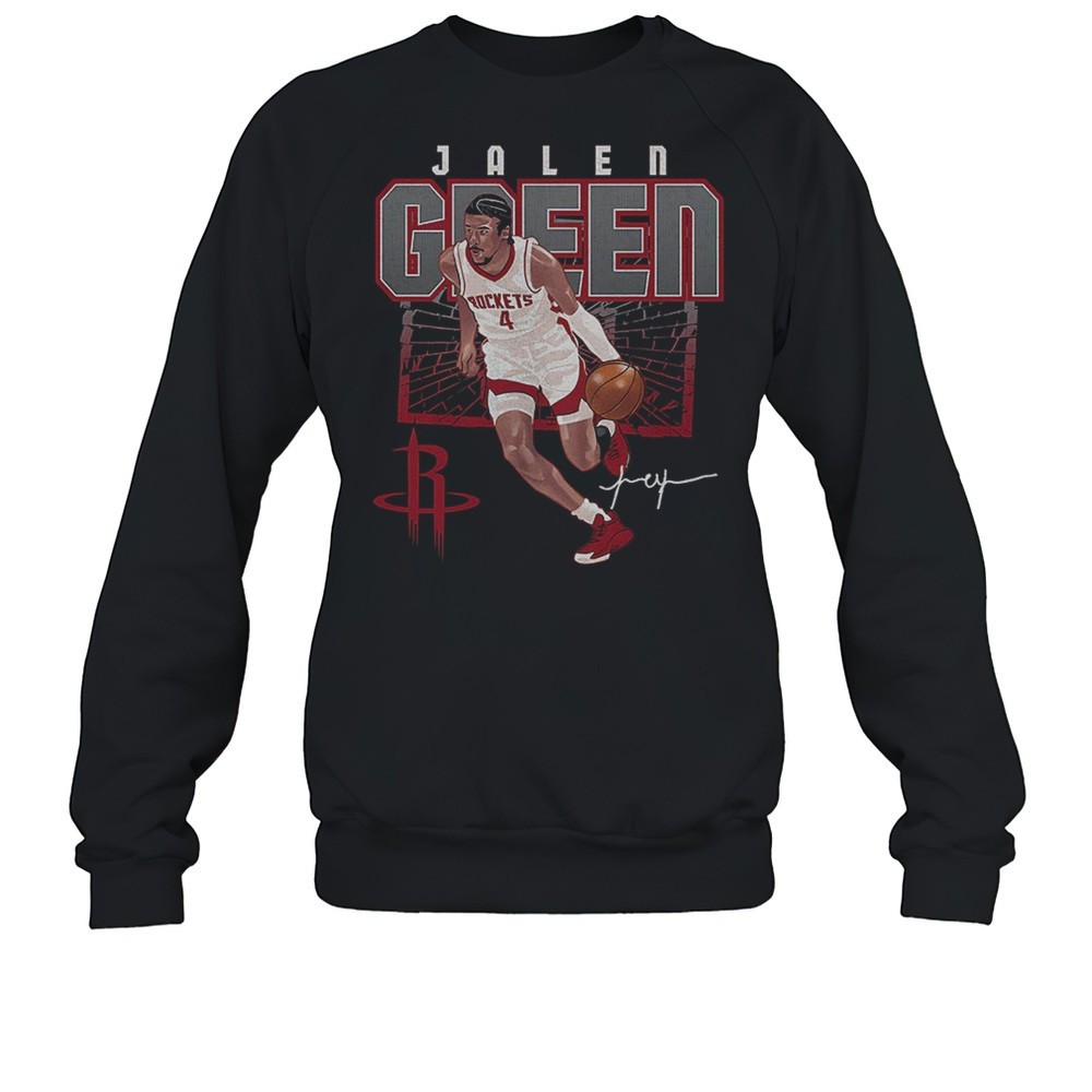 Jalen Green Houston Rockets MLB Basketball Player Shattered Signature Shirt