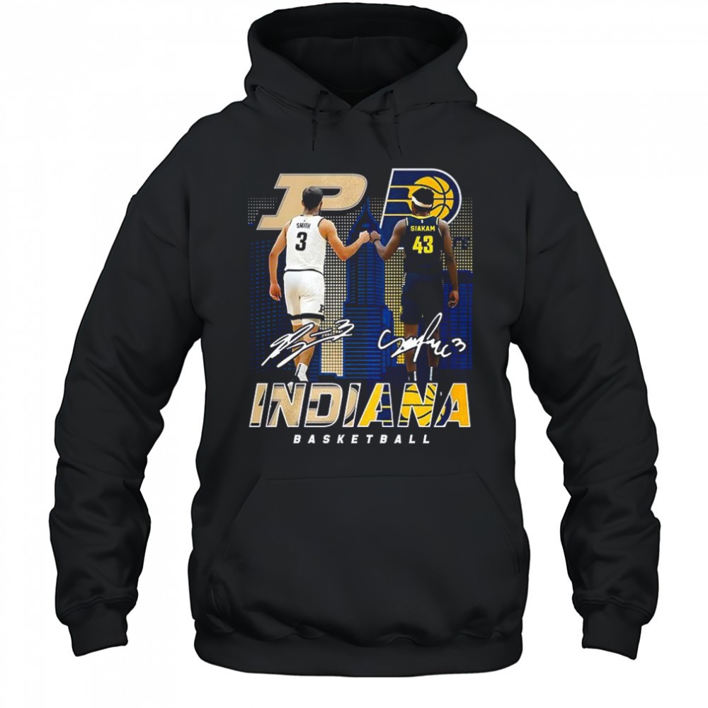 Jalen Smith touch hand Pascal Siakam Indiana Pacers basketball signature shirt