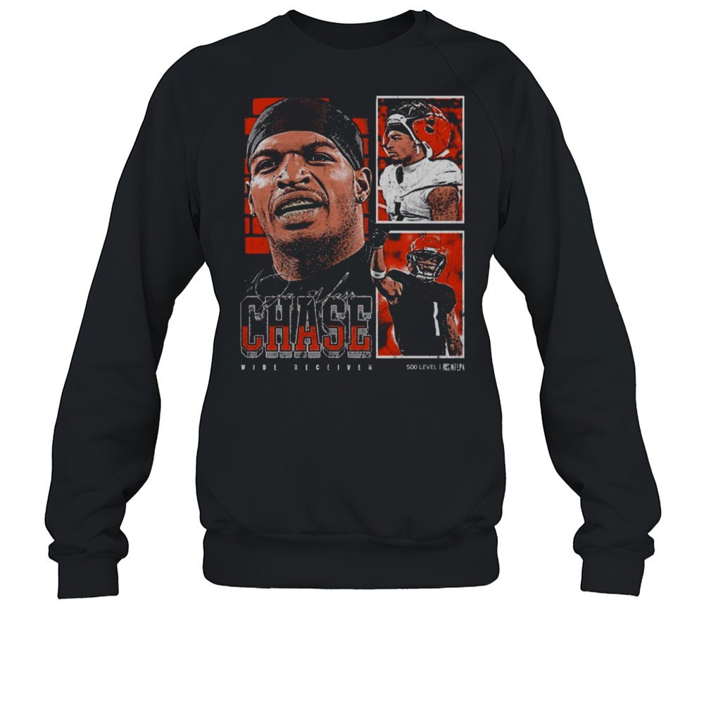 JaMarr Chase Wide Receiver Cincinnati Bengals NFL Vintage Profile Signature 2025 T-shirt