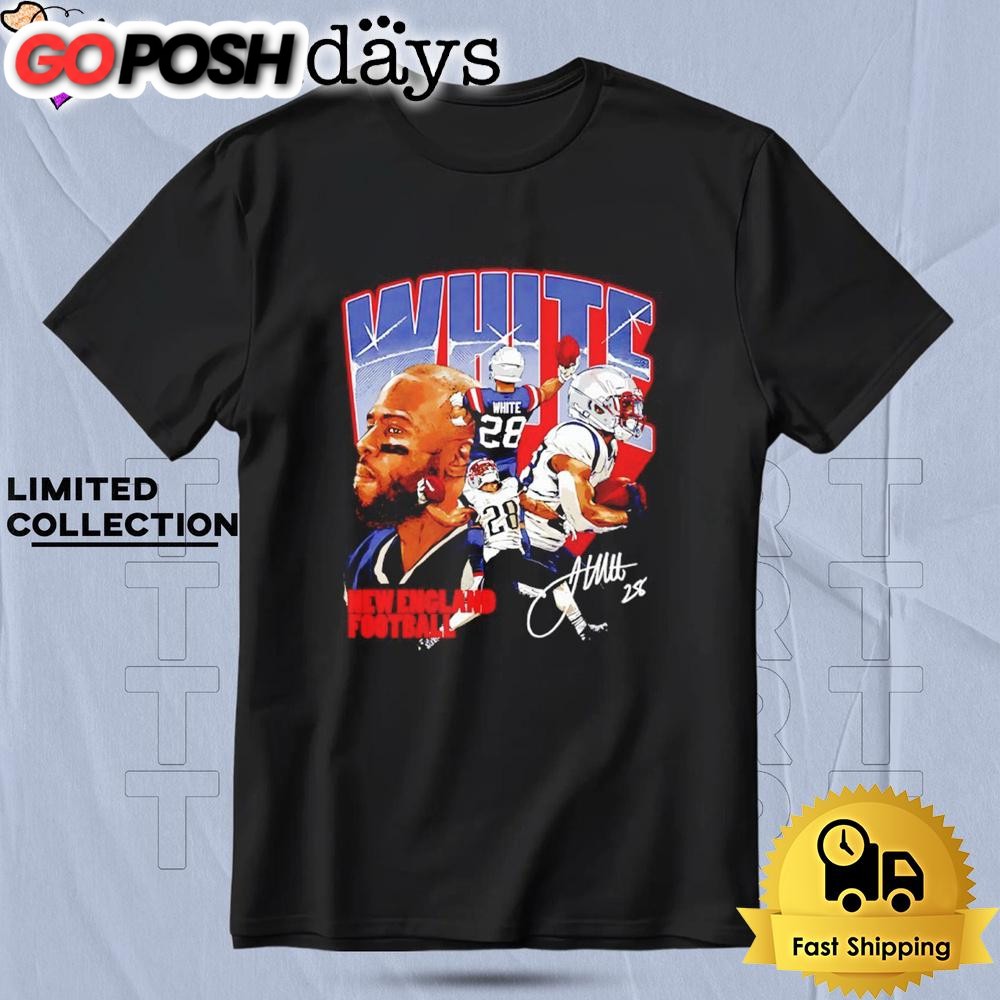 James White New England Patriots Collage Signature T Shirt