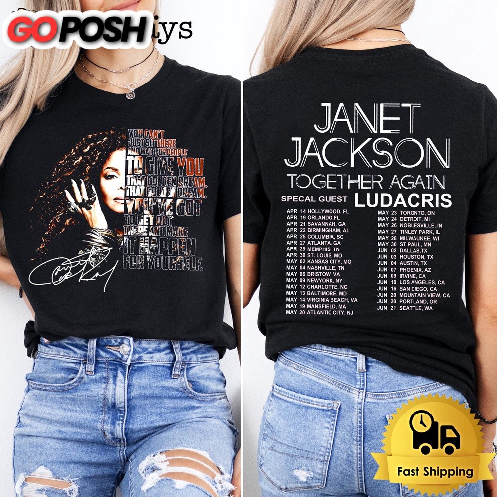 Janet Jackson Schedule Together Again Summer Tour 2024 Unisex T-Shirt