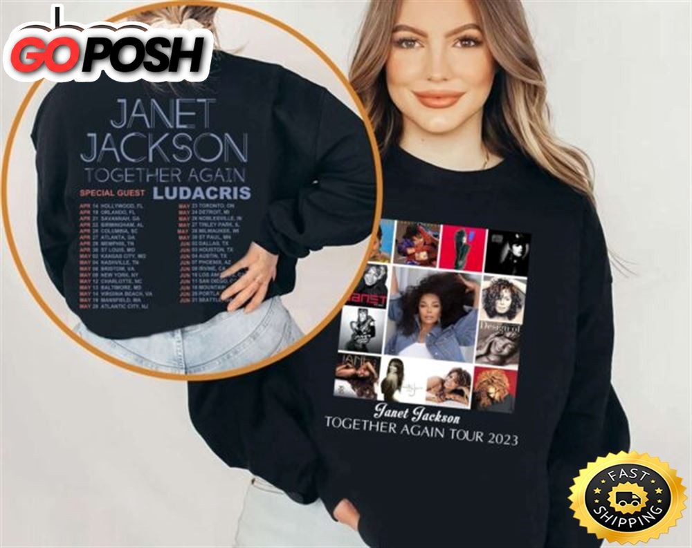 Janet Jackson Together Again Tour 2023 2 Sided Shirt