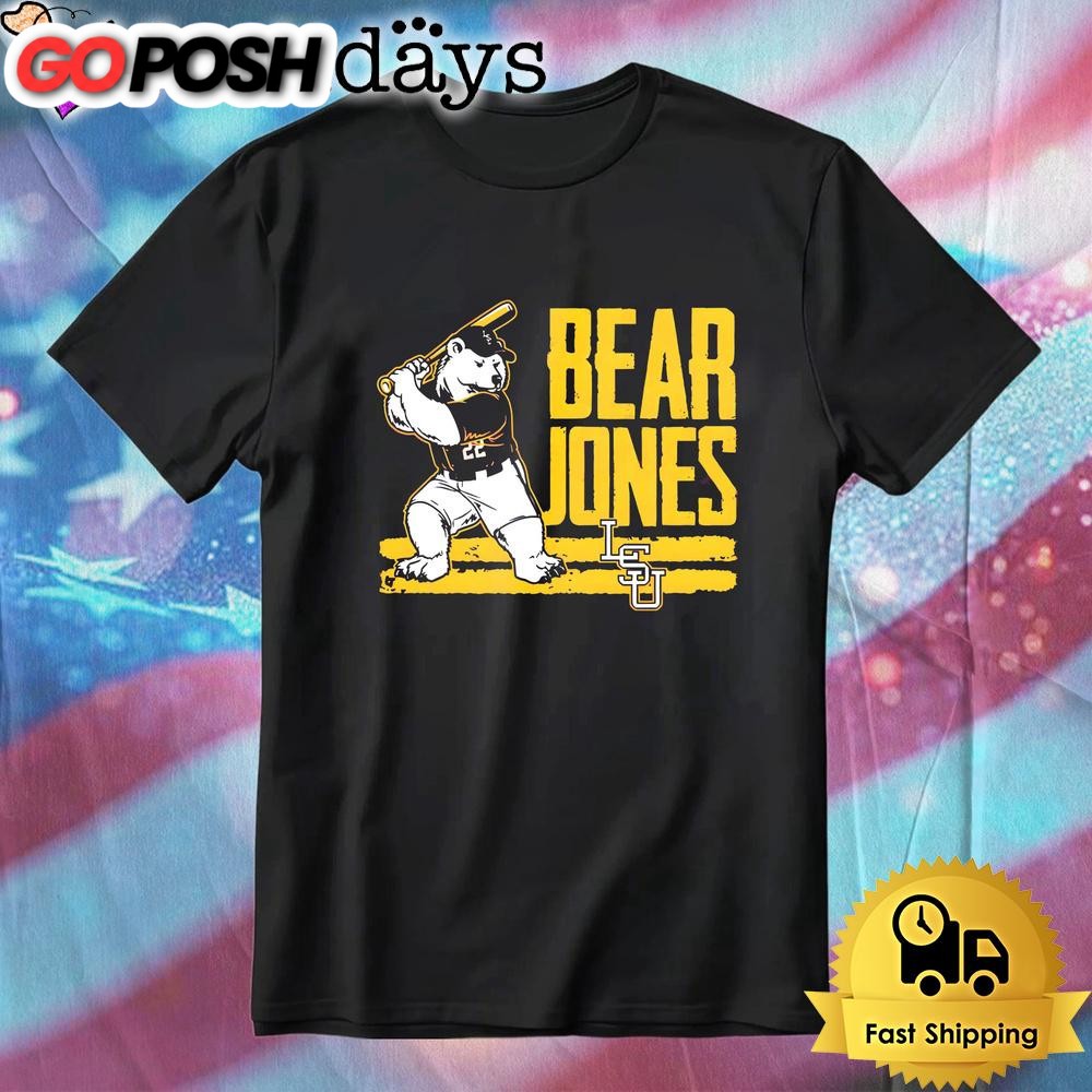 Jared Jones Bear Lsu Baseball Mascot T-Shirt