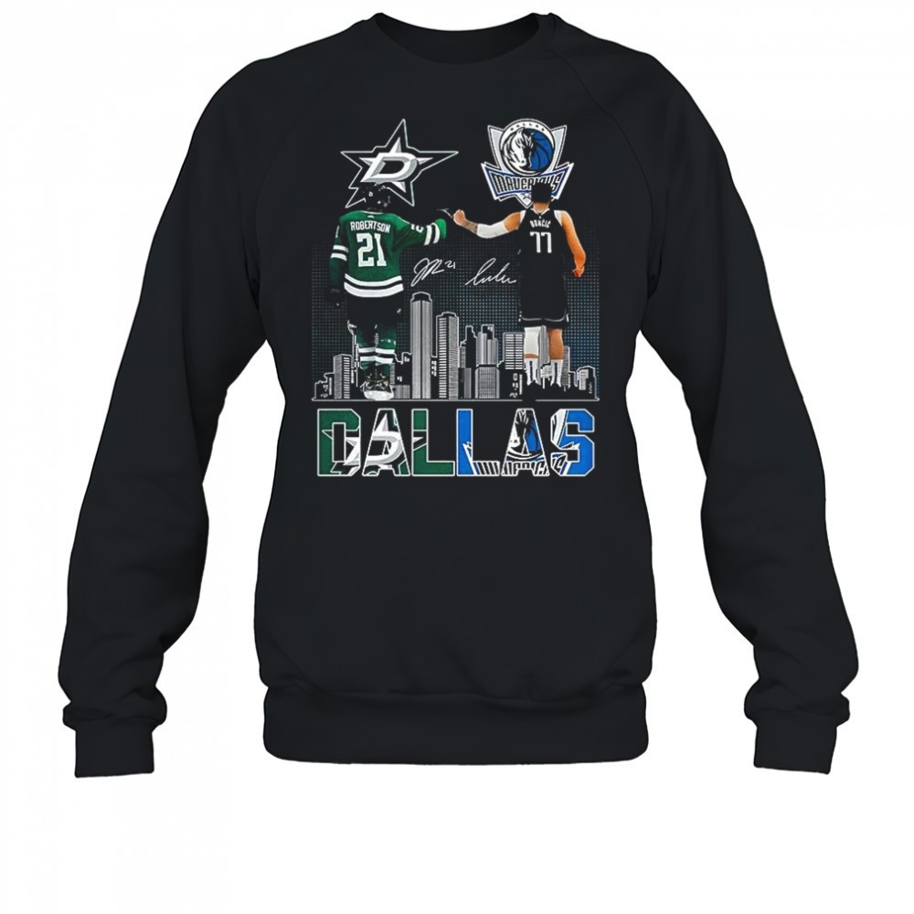 jason-robertson-dallas-stars-touch-hand-luka-doncic-dallas-mavericks-2025-signat-9vi8q1ce Jason Robertson Dallas Stars touch hand Luka Doncic Dallas Mavericks 2025 signature shirt
