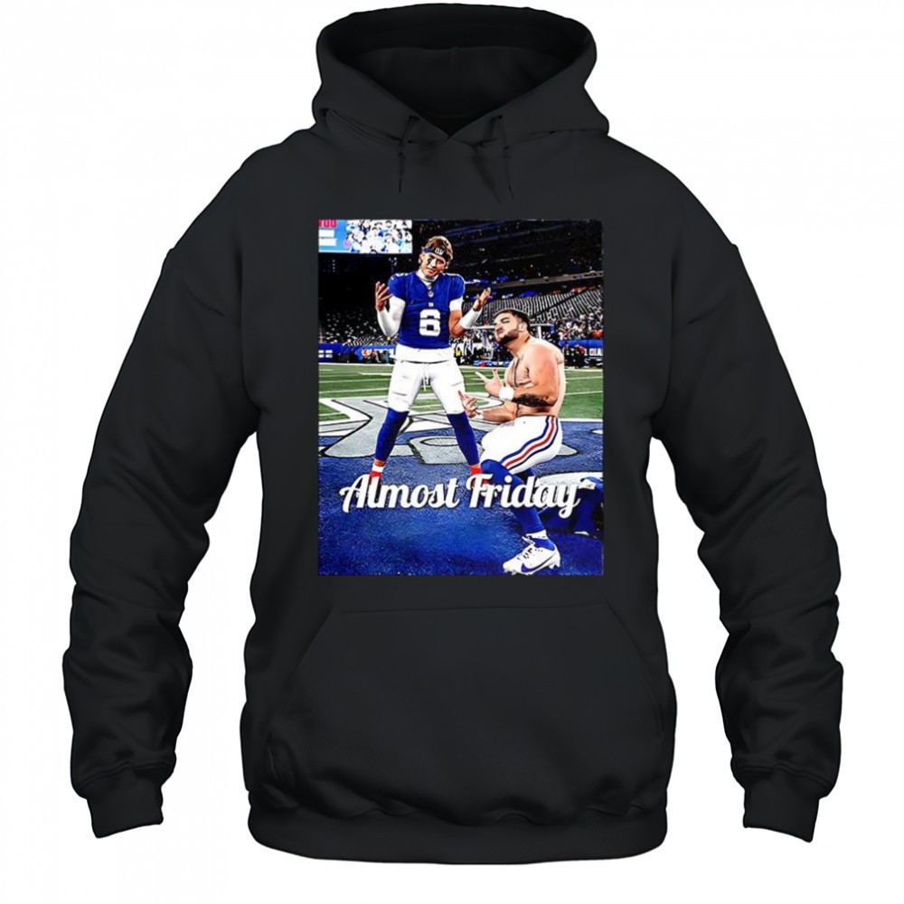 Jaxson Dart and Cam Skattebo New York Giants football Almost Friday shirt