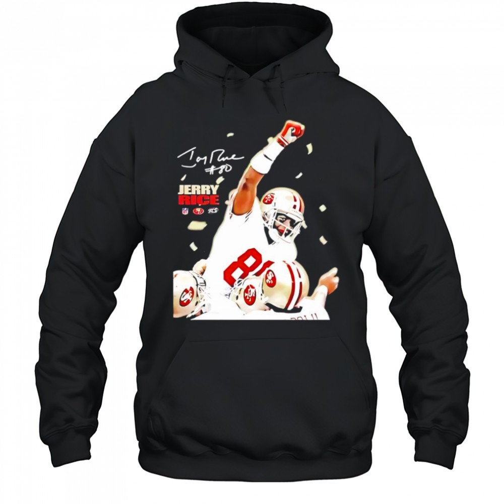 Jerry Rice NFL superstar pose signature shirt