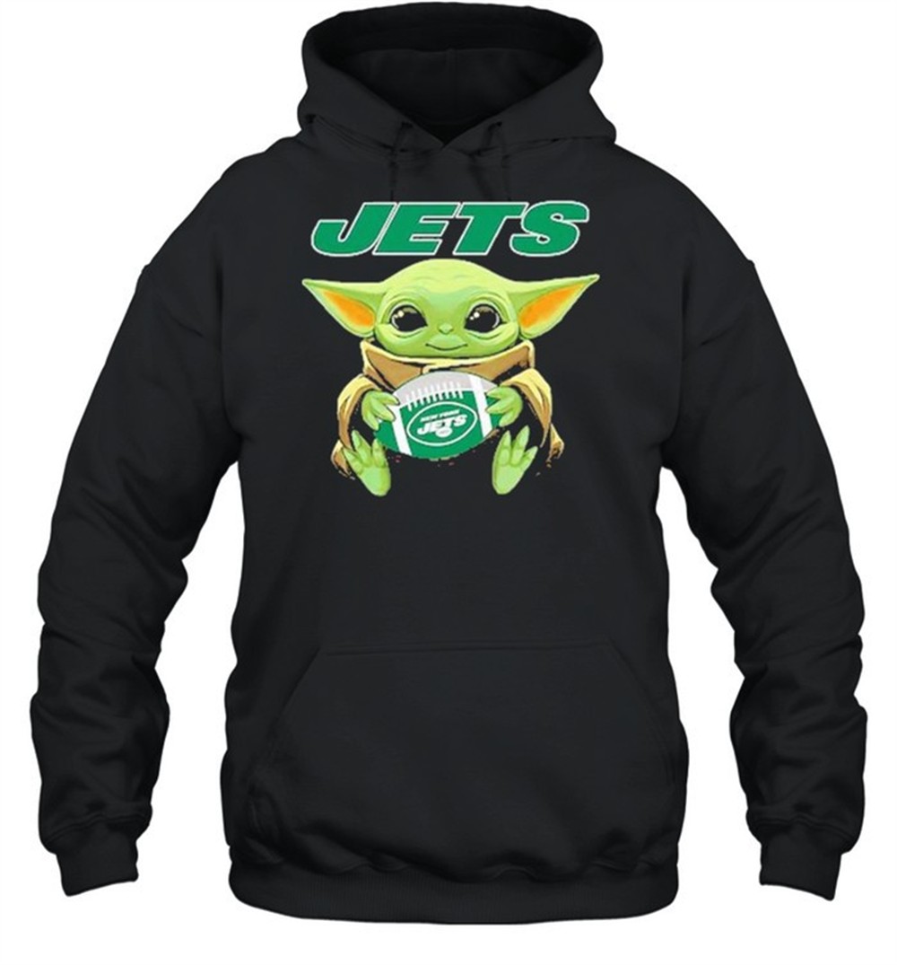 Jets american football team face cover baby yoda shirt