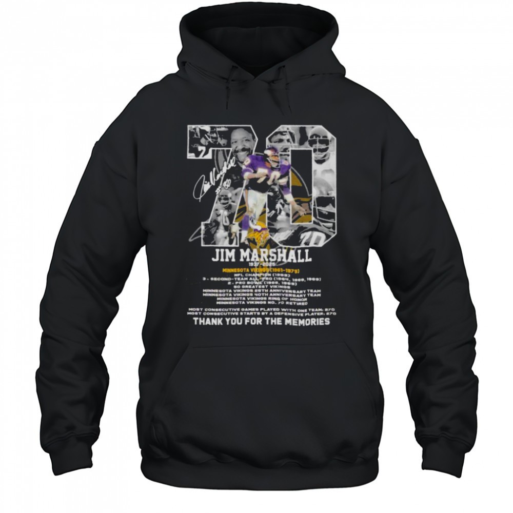 Jim Marshall Minnesota Vikings 1937 2025 Thank You For The Memories T shirts
