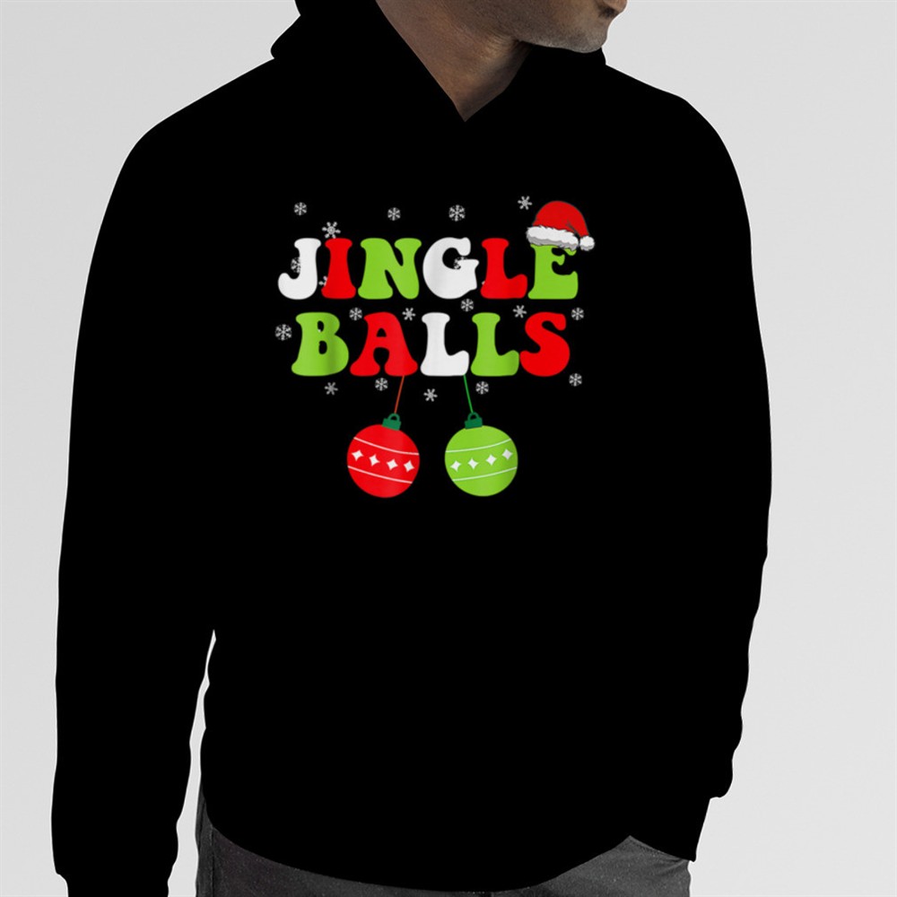 Jingle Balls Tinsel Tits Groovy Christmas Couple Chestnut T-Shirt B0BM9R4LN6