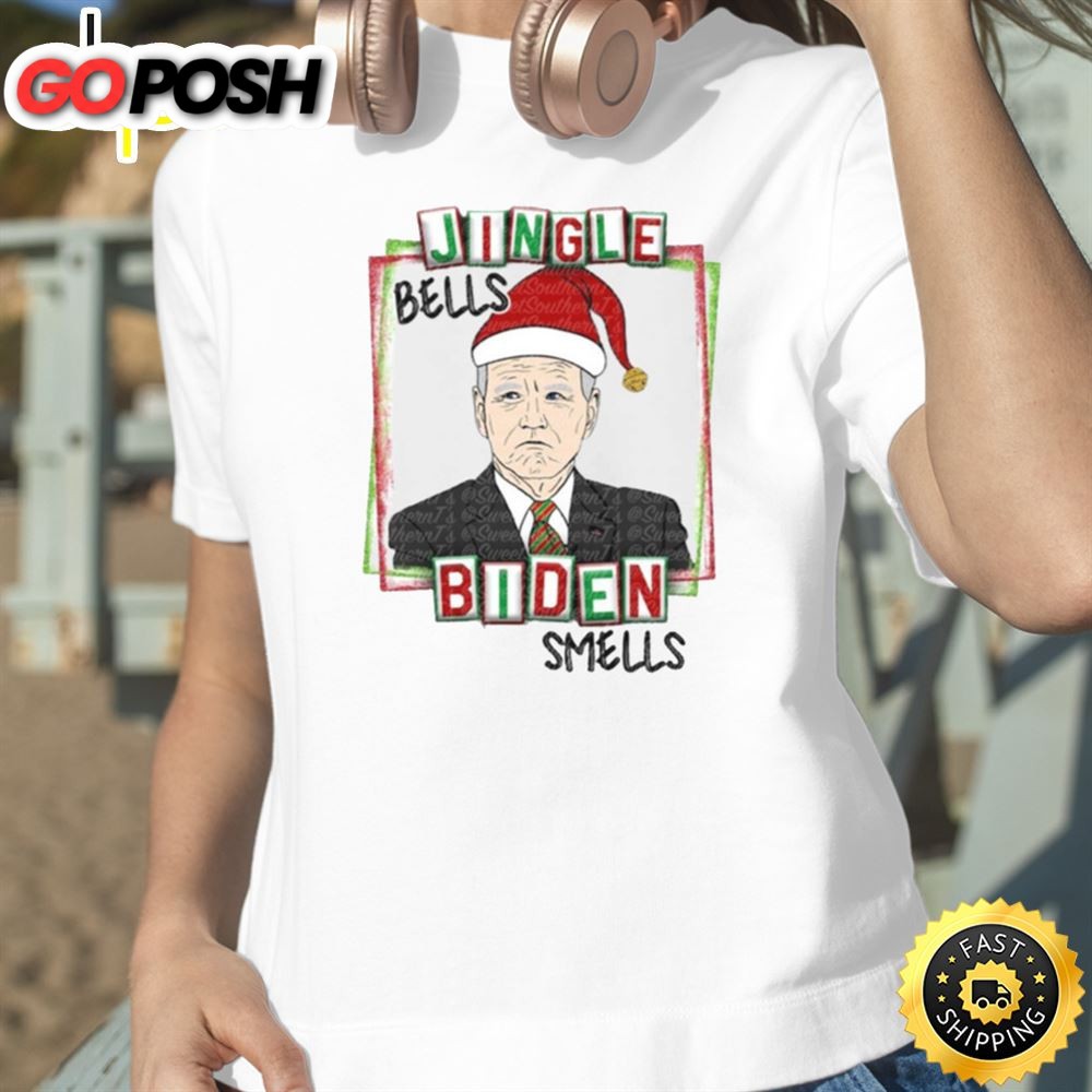 Jingle Bells Biden Smells Joe Biden Happy New Year Merry Christmas USA Unisex Basic T-shirt