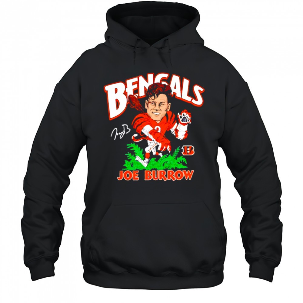 Joe Burrow Cincinnati Bengals Charcoal Jungle signature player logo shirt