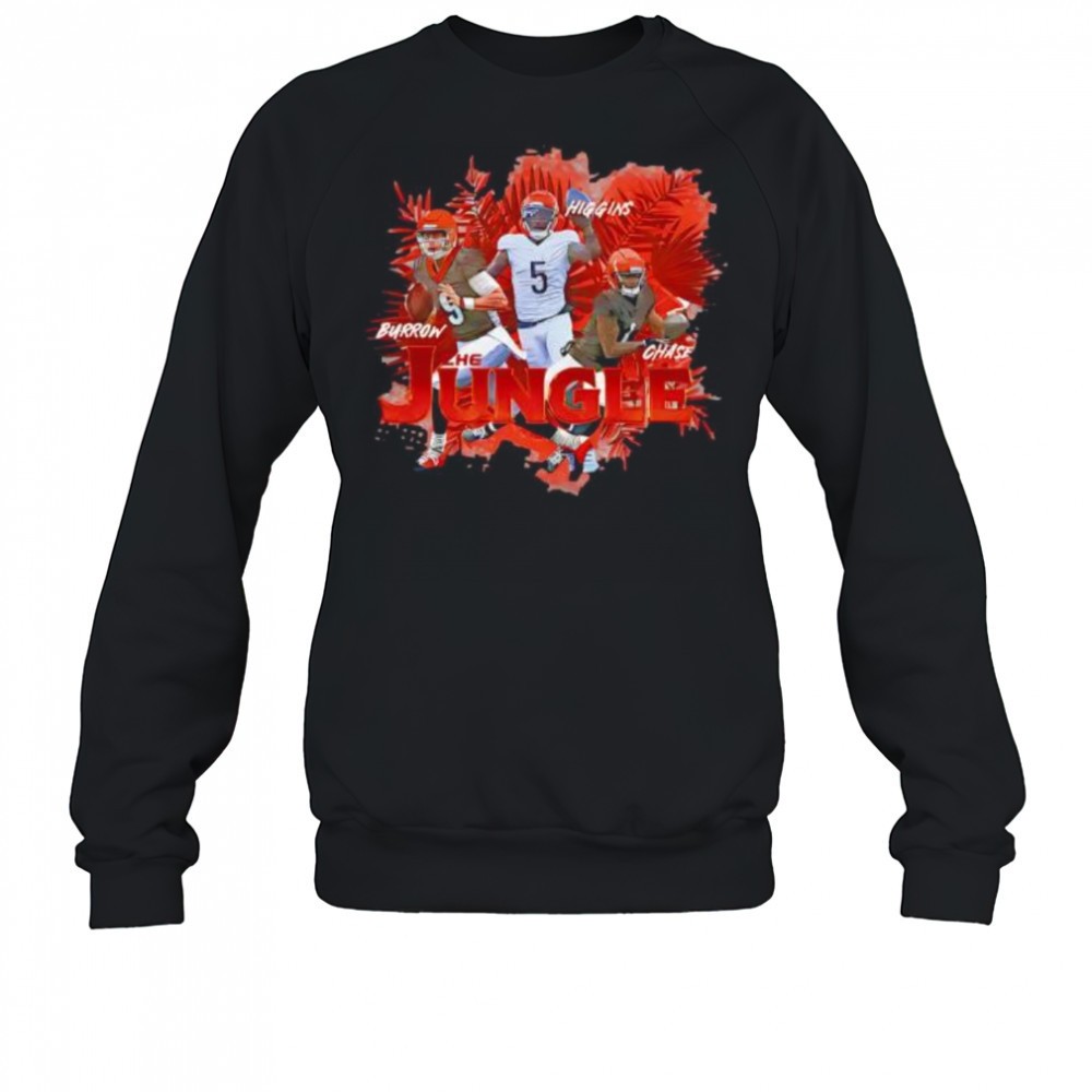 joe-burrow-cincinnati-the-jungle-trio-graphic-shirt-uet2ud4g Joe Burrow Cincinnati The Jungle Trio graphic shirt