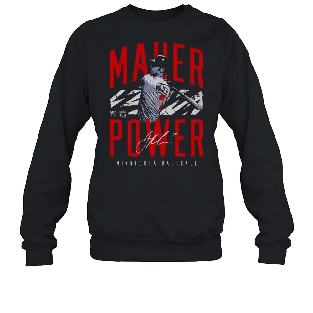 Joe Mauer Minnesota Twins Mauer Power National Baseball Hall Of Fame Signature T-shirt