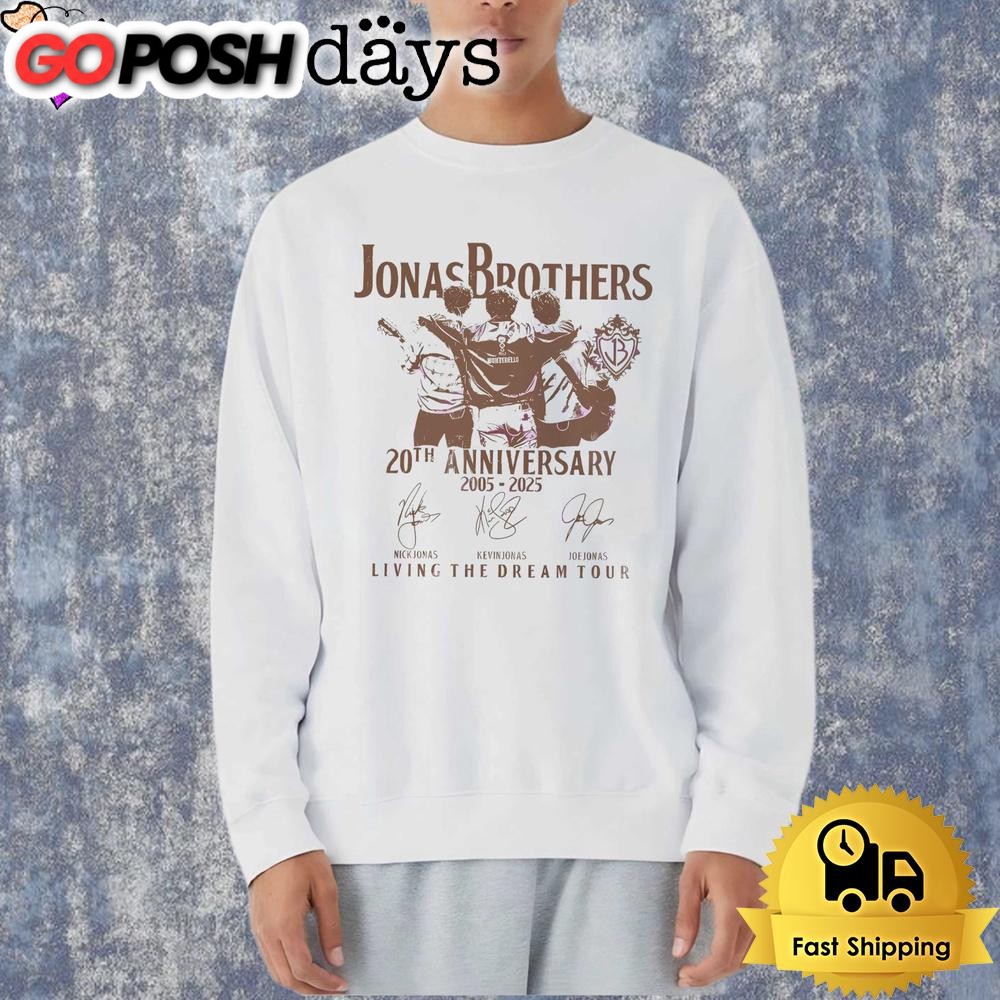 jonas-brothers-20th-anniversary-living-the-dream-tour-shirt-gk62pztt Jonas Brothers 20Th Anniversary Living The Dream Tour Shirt