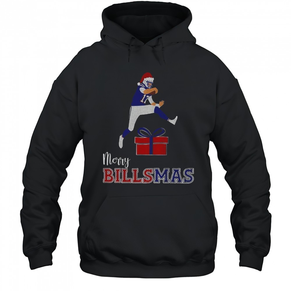 Josh Allen Santa hat hurdle Happy Go Bills Buffalo Bills NFL Football Merry Billsmas Christmas shirt