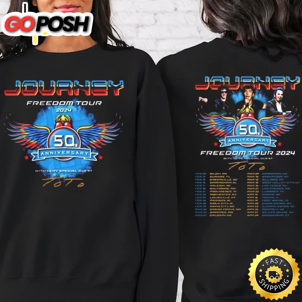 Journey 2024 Tour Freedom T-Shirt Toto Concert