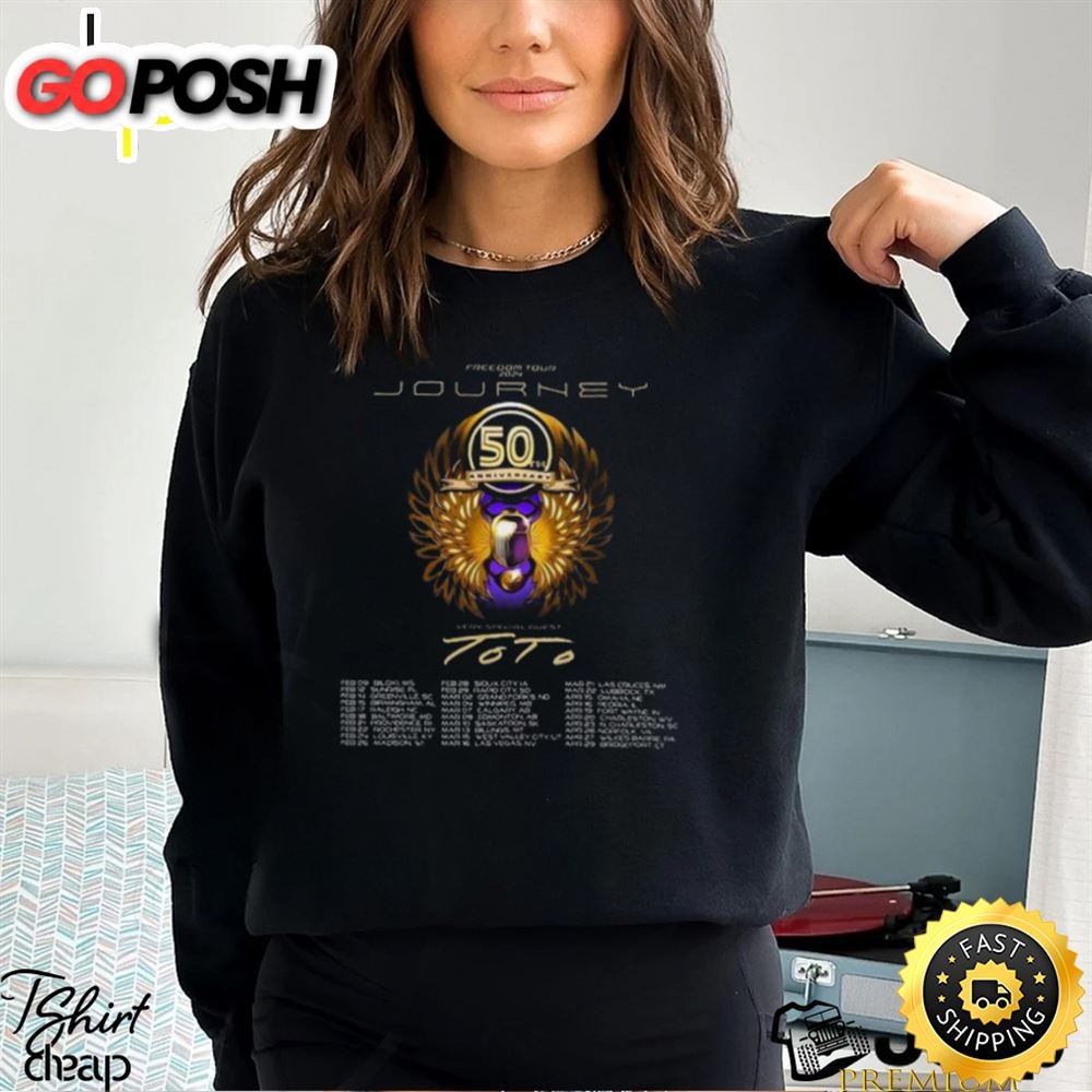 Journey Freedom Tour 2025 Shirt, Journey With Toto 2025 Shirt