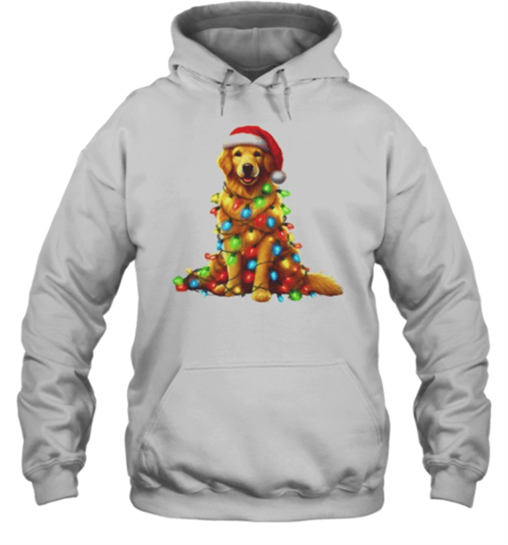 Joyful Golden Retriever With Christmas Lights T-Shirt