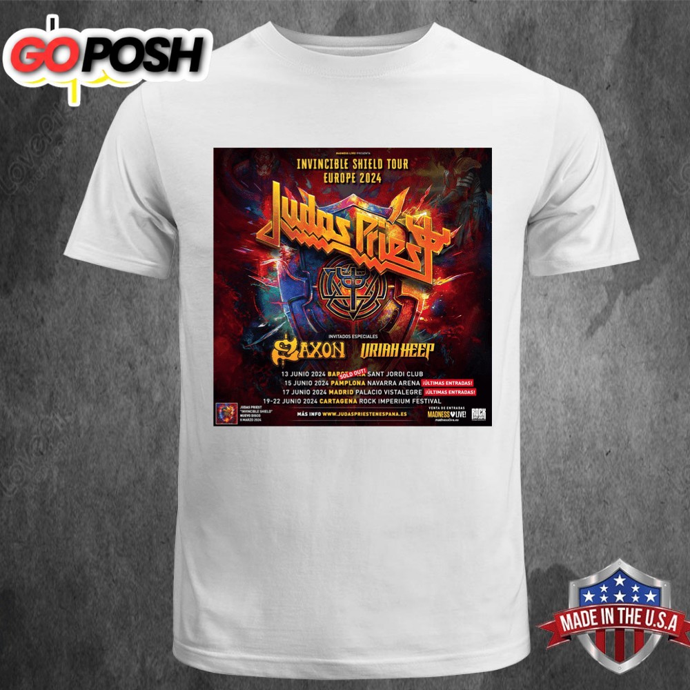 Judas Priest Invincible Shield Tour Europe 2025 June T-shirt