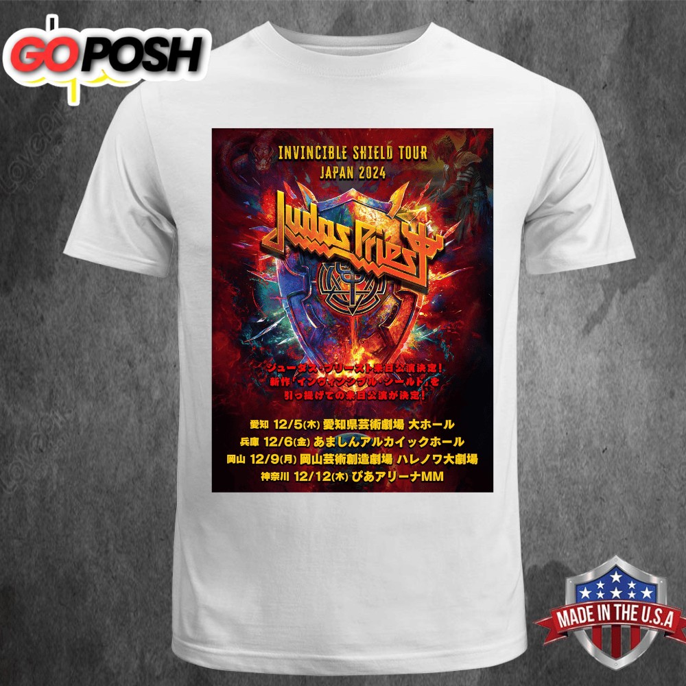 Judas Priest Invincible Shield Tour Japan 2025 Dates T-shirt