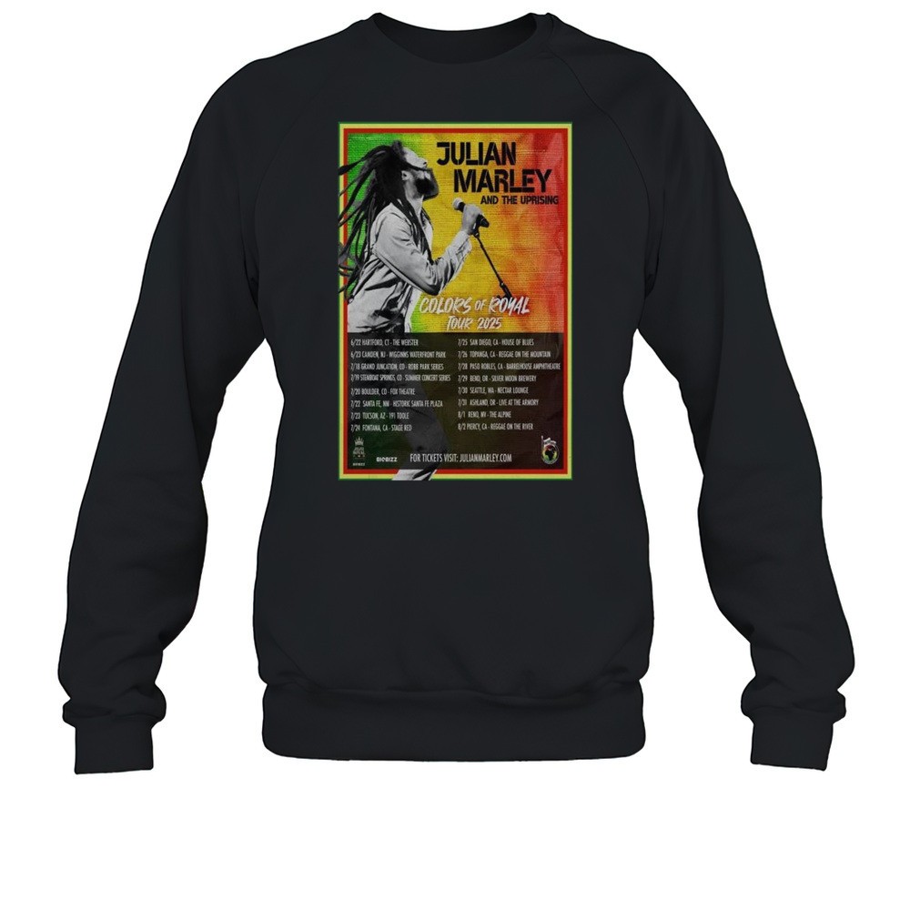 Julian Marley And The Uprising Colors Of Royal Tour 2025 T-shirt
