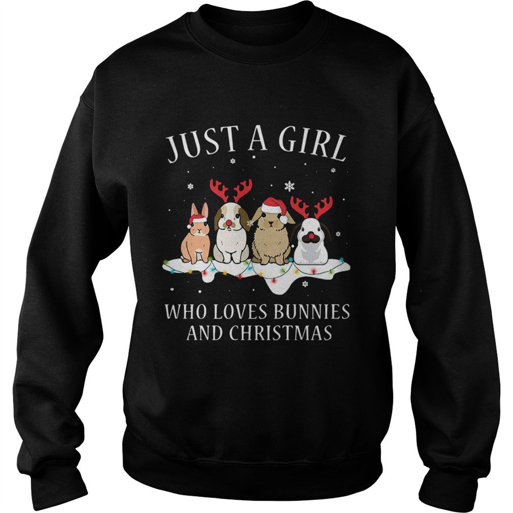 Just A Girl Who Love Bunnies And Christmas shirt