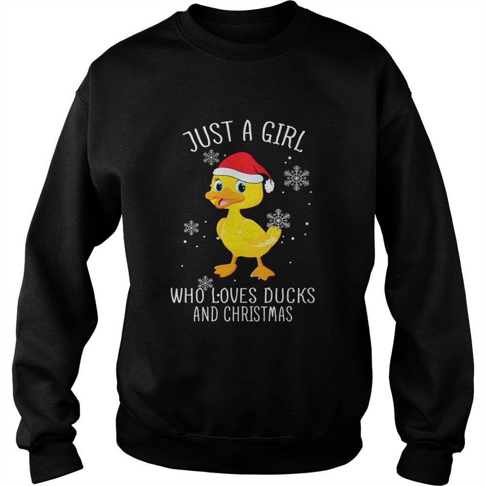 Just A Girl Who Loves Ducks And Christmas Shirt