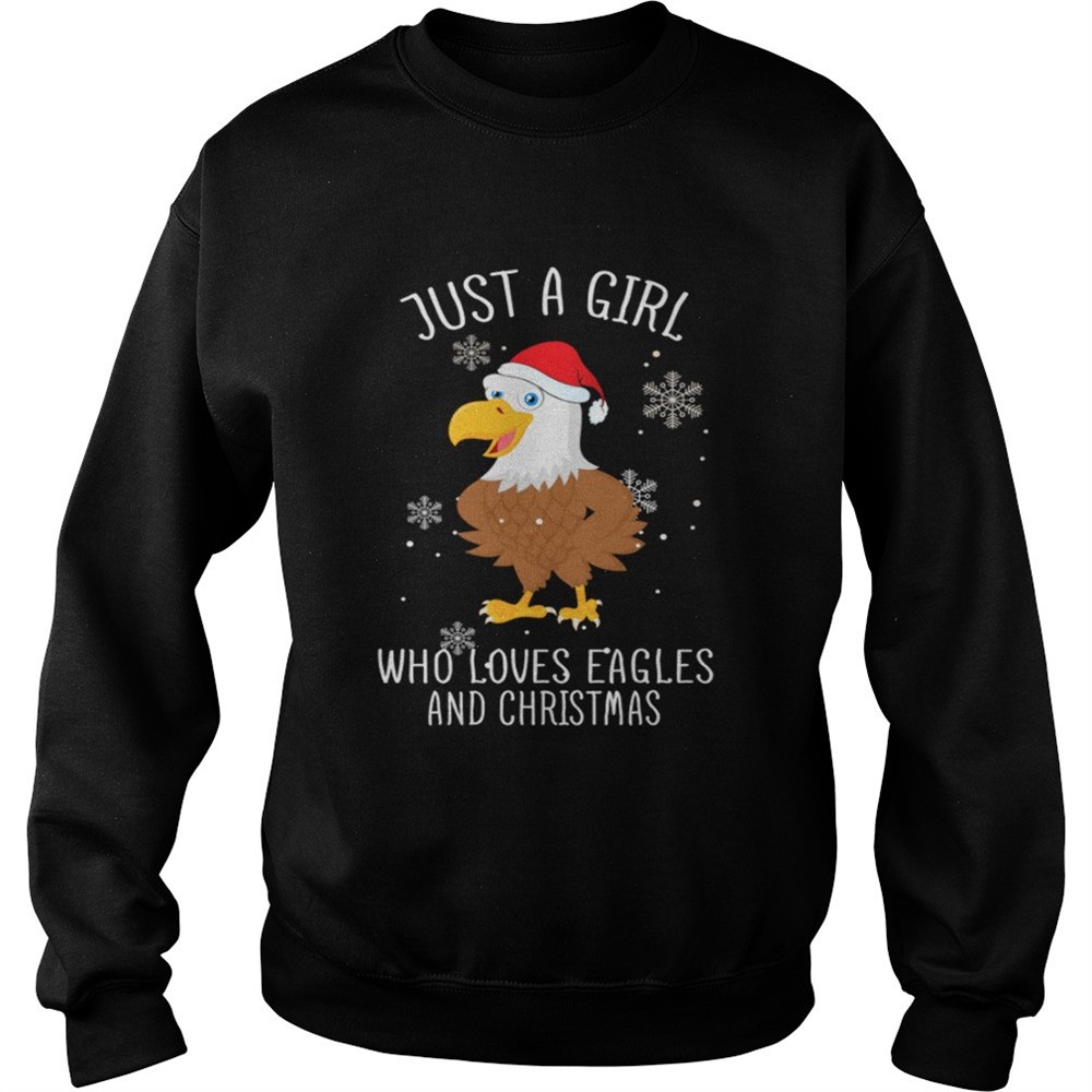 Just A Girl Who Loves Eagles And Christmas Shirt