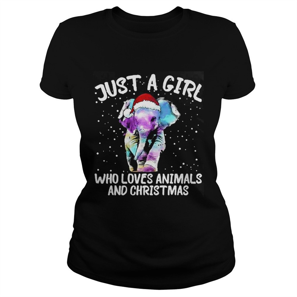 Just a girl who loves elephants and Christmas shirt