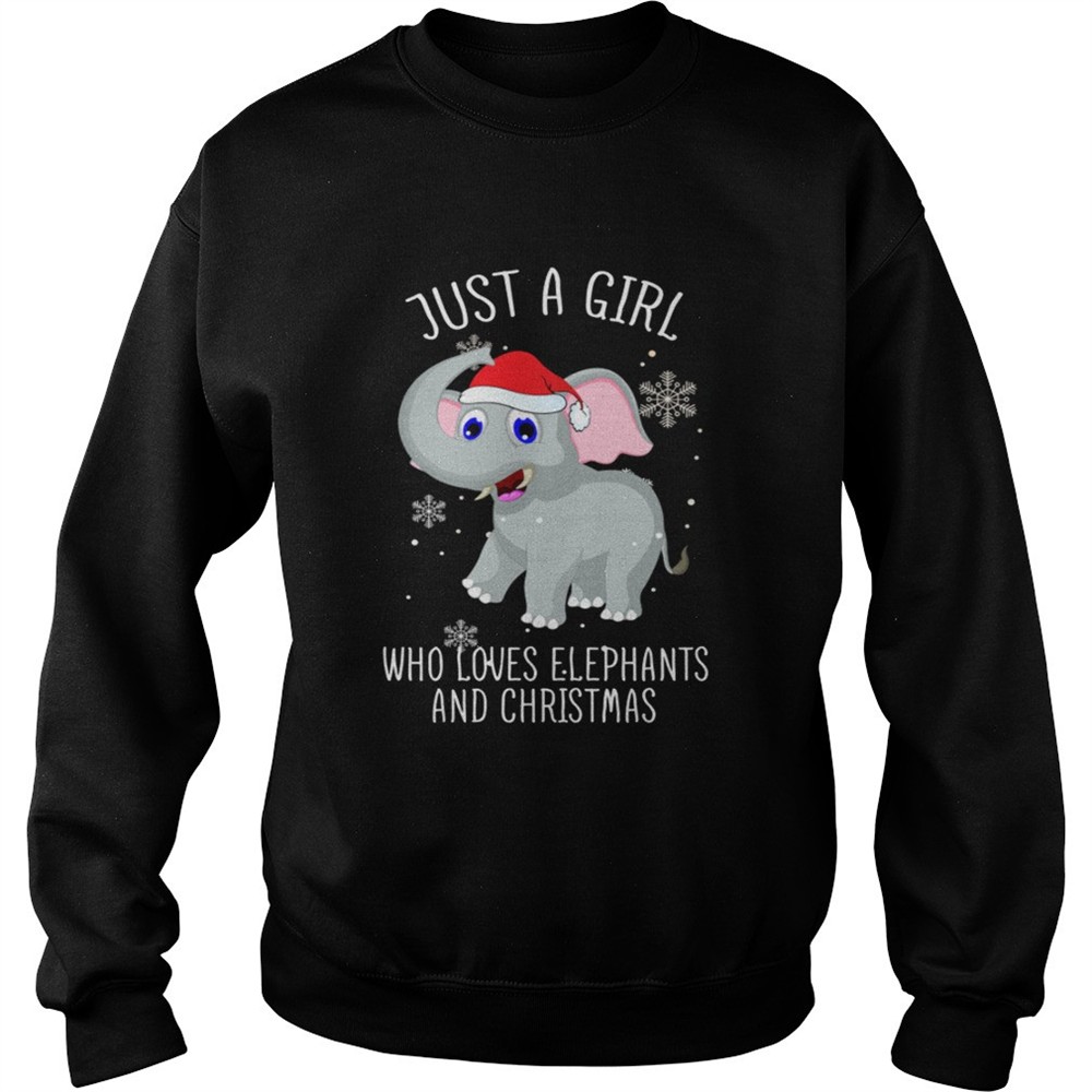 Just A Girl Who Loves Elephants And Christmas Shirt