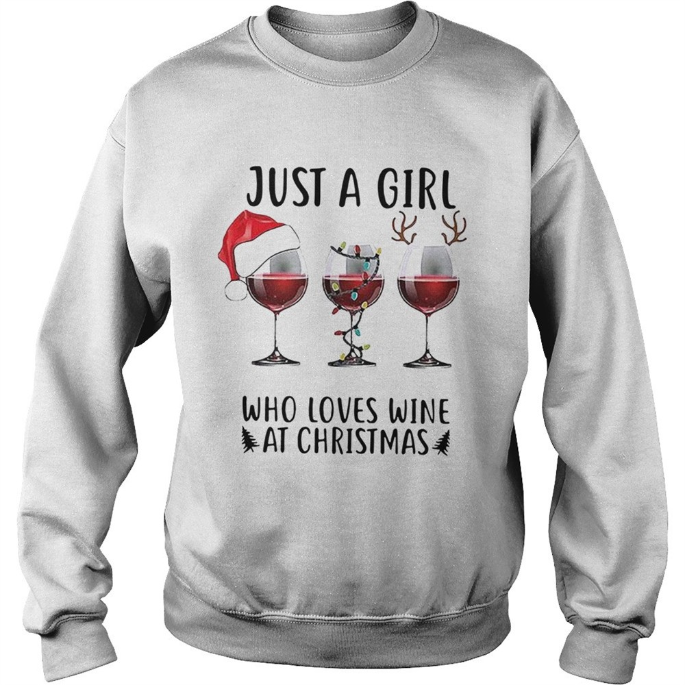 Just a girl who loves wine at Christmas shirt