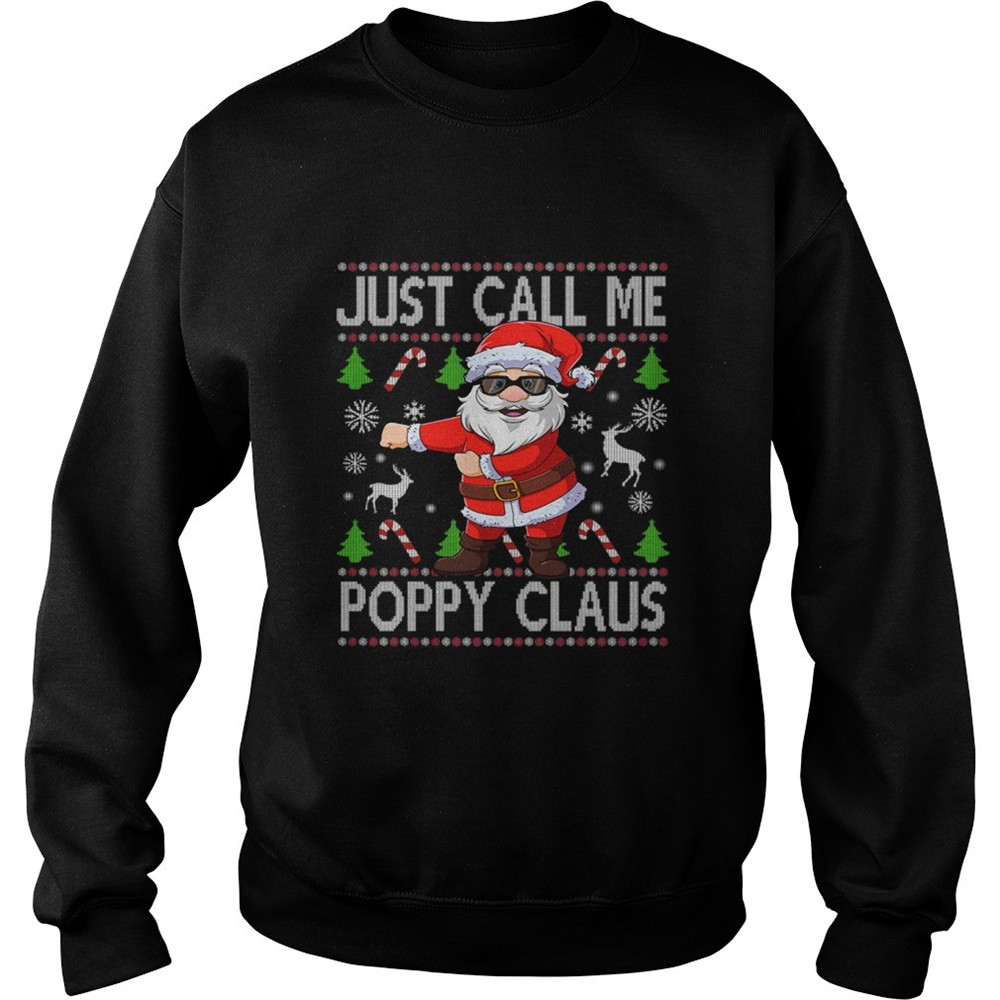 Just Call Me Poppy Santa Claus Flossing Xmas shirt