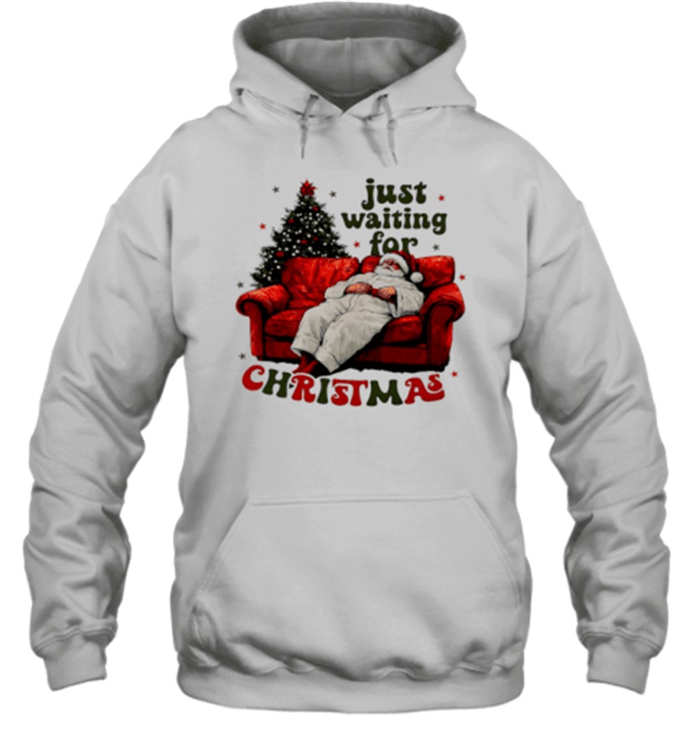 Just Waiting For Christmas Santa Claus T-Shirt