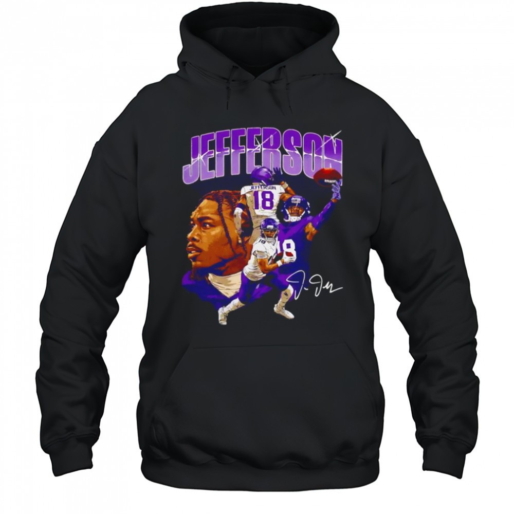 Justin Jefferson Minnesota Viking NFL player gollage signature shirt
