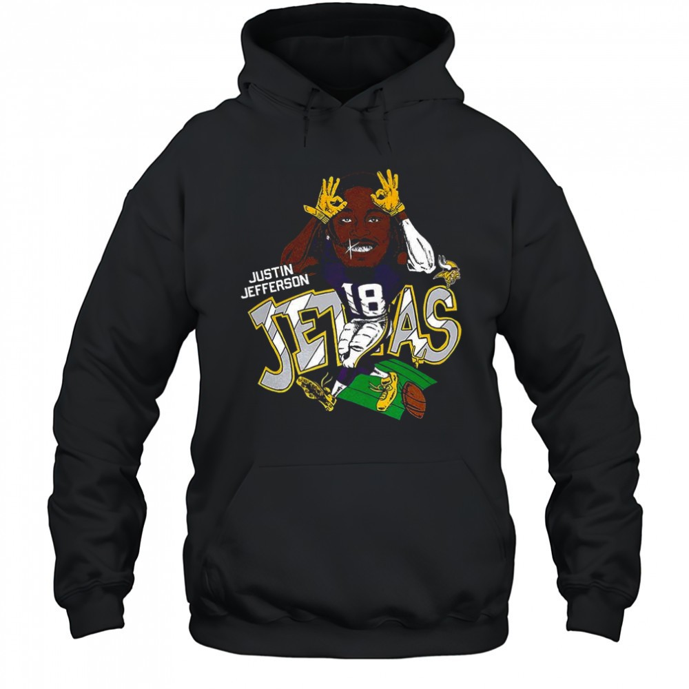 Justin Jefferson Minnesota Vikings football bling caricature player graphic shirt