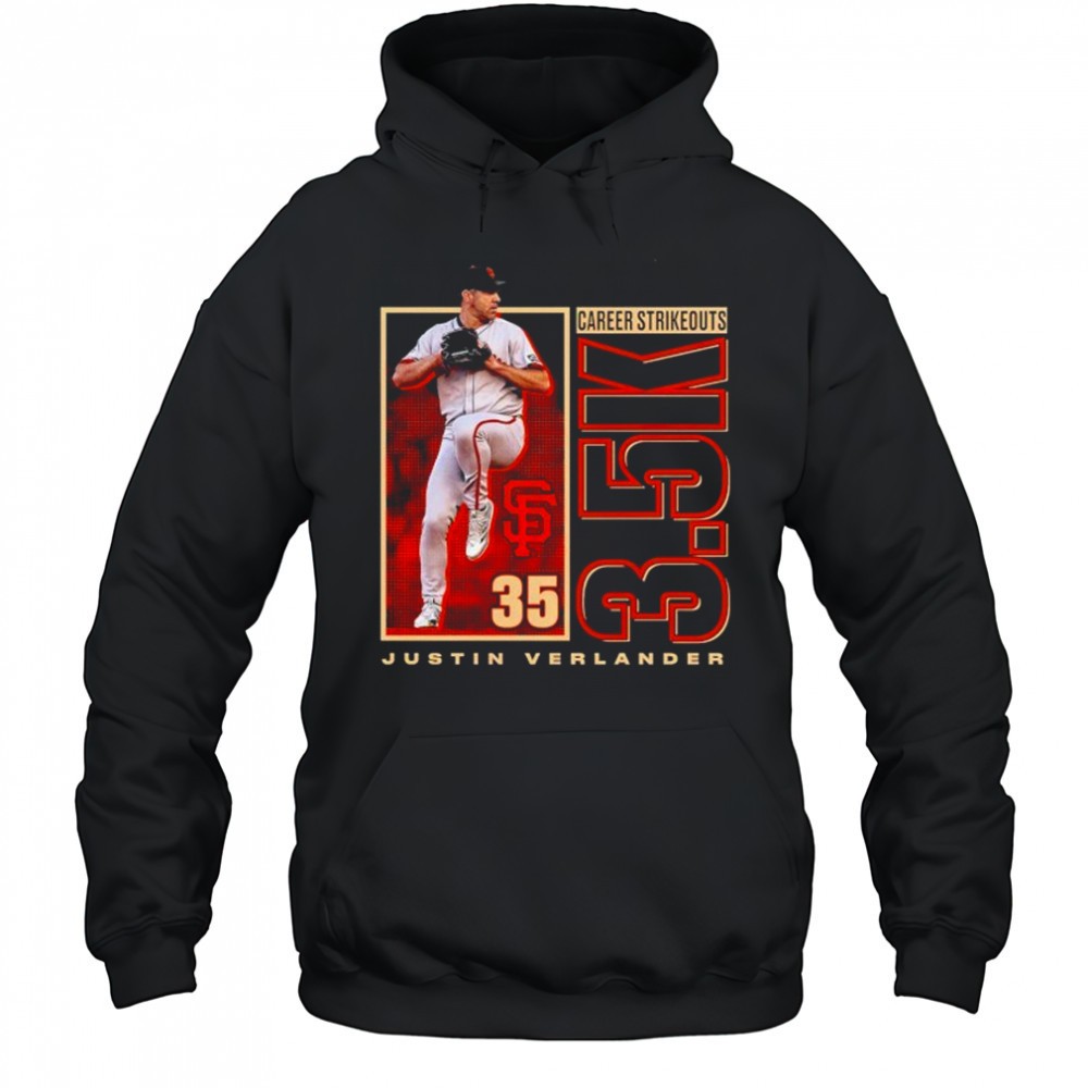 Justin Verlander San Francisco Giants 3.5K career strikeouts shirt