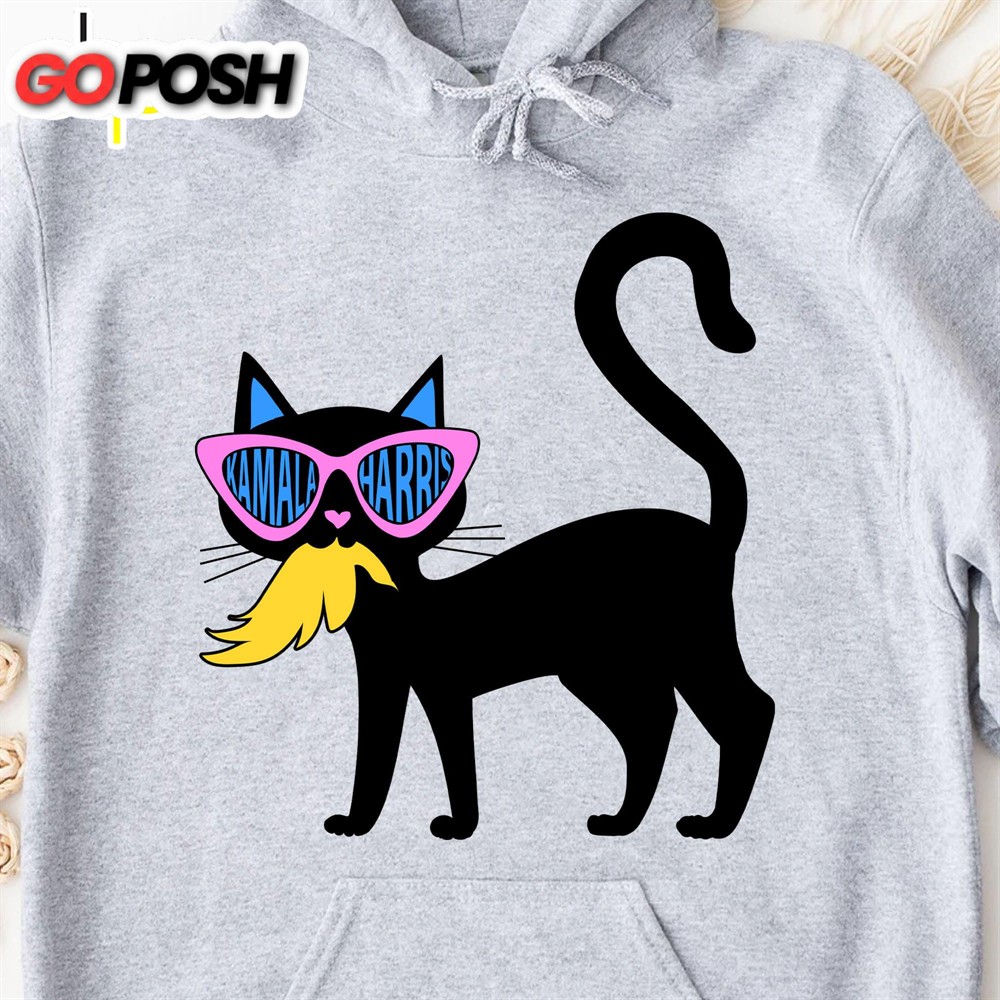 Kamala Harris Cat Eating Trump Hair Shirt Kamala Harris 2024 Shirt Democrat Shirt Bright