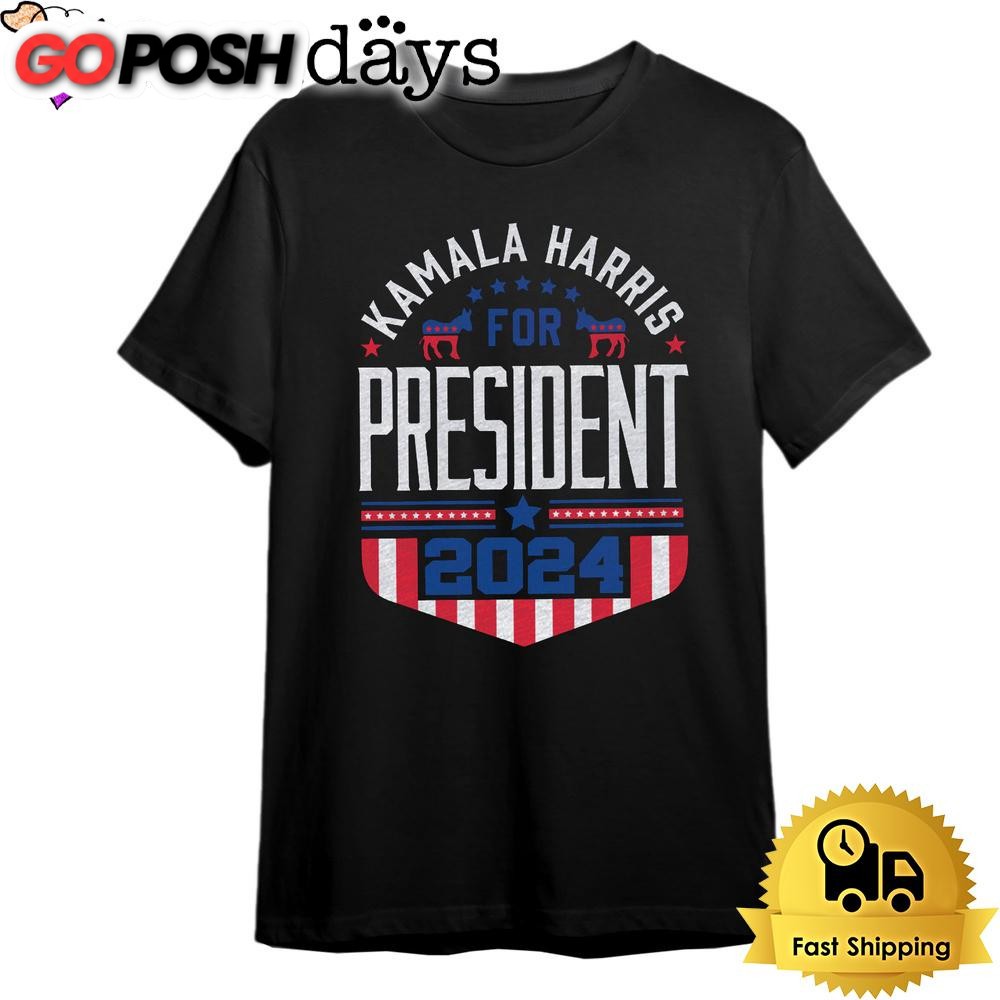 Kamala Harris For President Vote Democrat 2024 Election Dark T Shirt