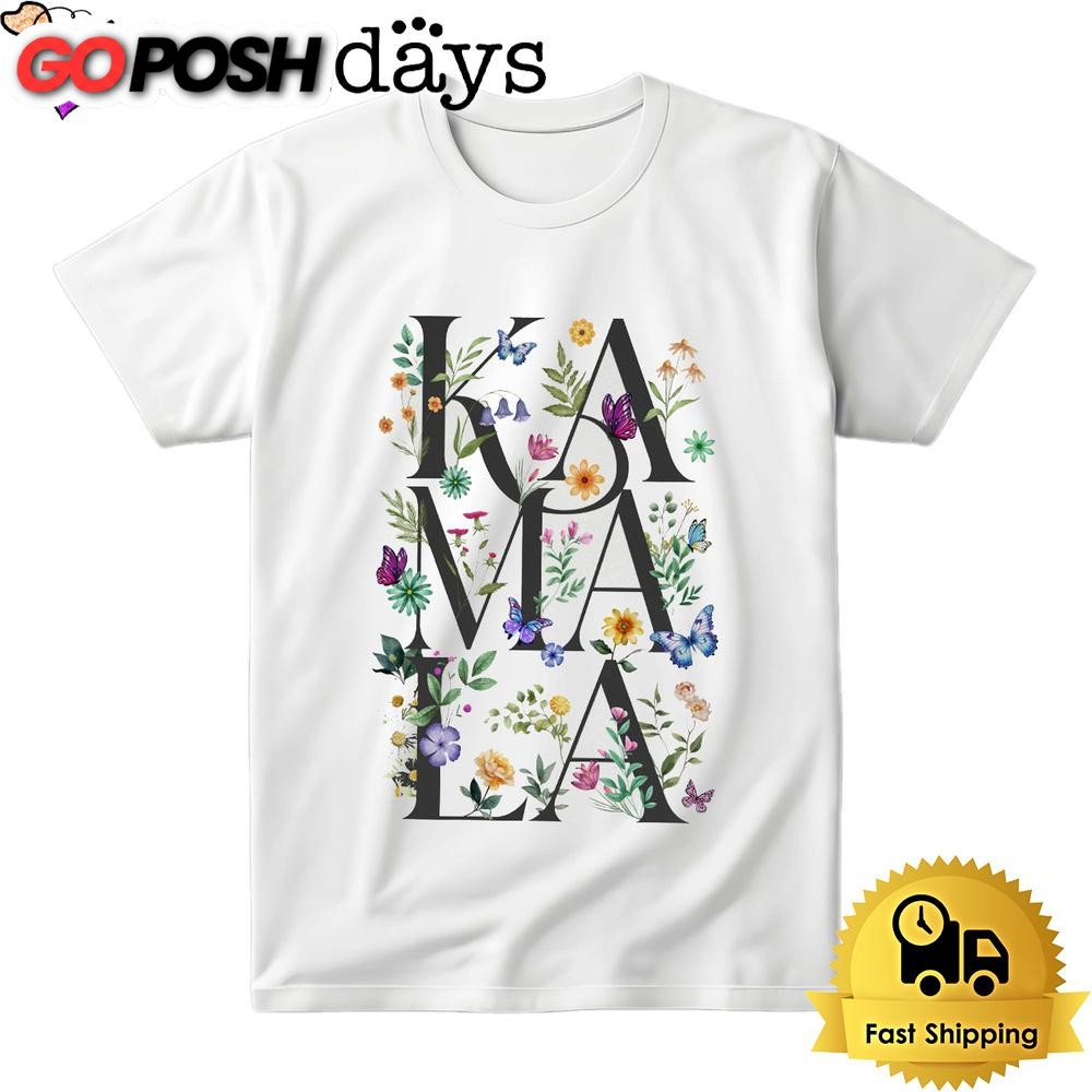 Kamala Harris Voting 2024 Artsy Floral Politics Bright T Shirt