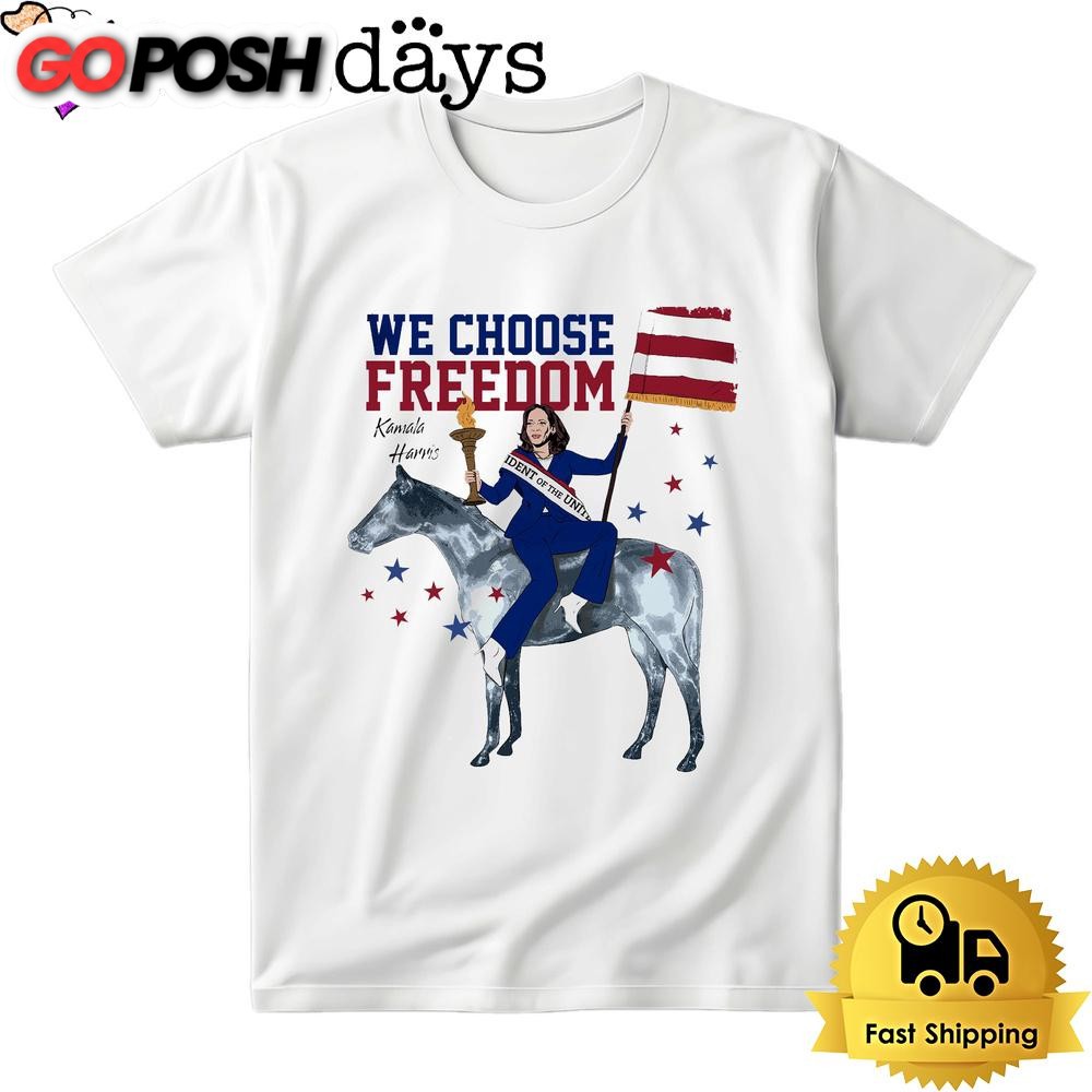 Kamala Harris We Choose Freedom Bright T Shirt