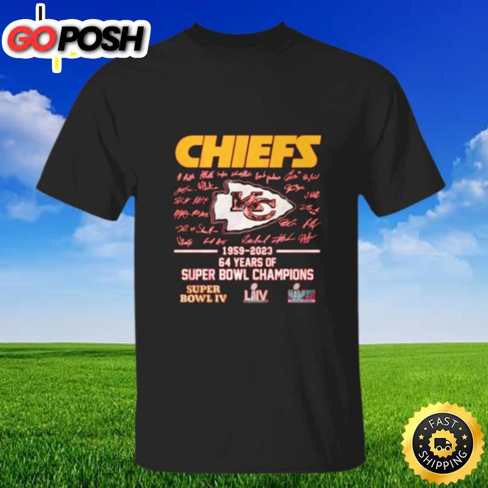 Kansas City Chiefs 1959 2025 64 Years Of Super Bowl Champions Super Bowl Iv Shirt
