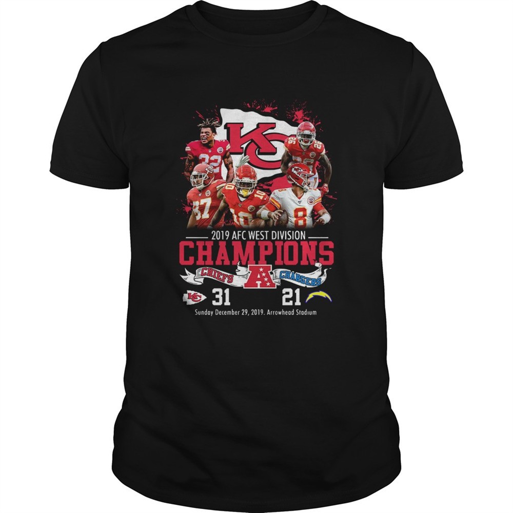 kansas-city-chiefs-2019-afc-west-division-champions-chiefs-vs-chargers-shirt-47shkqga Kansas City Chiefs 2019 Afc West Division Champions Chiefs Vs Chargers shirt